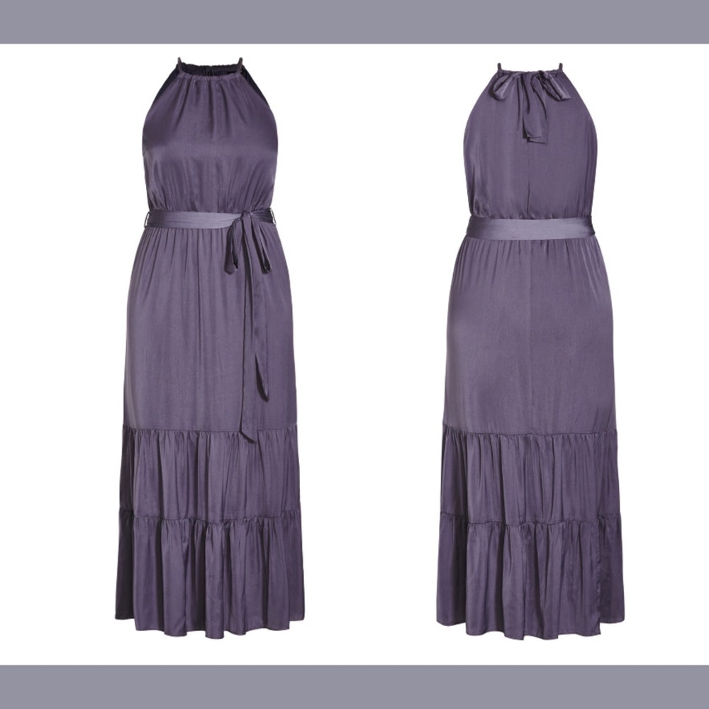 NWT $129 CITY CHIC‎ [ 18W M/18 ] Iconic Tiered Maxi Dress in Dusty lilac #S378 - Picture 2 of 12